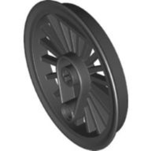 Деталь LEGO 90840 Train Wheel RC, Spoked with Technic Axle Hole and Counterweight, 50 mm D. (Flanged Driver)