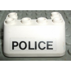 Windscreen 3 x 4 x 1 1/3 with 6 Studs on Top with POLICE Pattern (Sticker) - Set 6676 Windscreen 3 x 4 x 1 1/3 with 6 Studs on Top with POLICE Pattern (Sticker) - Set 6676
