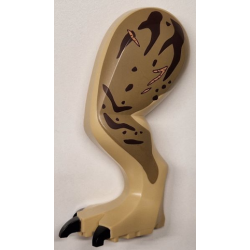 Dinosaur Leg Large (Rear) Tyrannosaurus rex Left with Black Pin with Black Claws, Dark Brown Stripes and Nougat Scars on Dark Tan Pattern