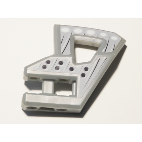 Деталь LEGO 45786pb01 Technic, Panel RC Car Flexible Bumper Left with Black and White Lines, White Circles and Holes Pattern (Stickers) - Set 8369