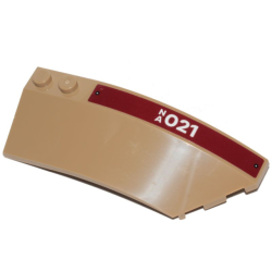 Wedge 8 x 3 x 2 Open Right with White 'NA021' on Dark Red Stripe Pattern (Sticker) - Set 76208 Wedge 8 x 3 x 2 Open Right with White 'NA021' on Dark Red Stripe Pattern (Sticker) - Set 76208