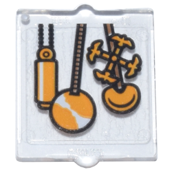 Glass for Window 1 x 2 x 2 Flat Front with Bright Light Orange Clock Pendulums Pattern (Sticker) - Set 76437 Glass for Window 1 x 2 x 2 Flat Front with Bright Light Orange Clock Pendulums Pattern (Sticker) - Set 76437