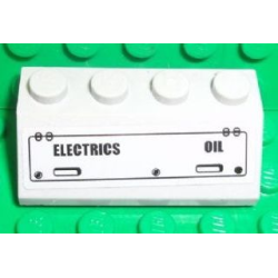 Slope 45 2 x 4 with 'ELECTRICS' and 'OIL' Pattern (Sticker) - Set 7723