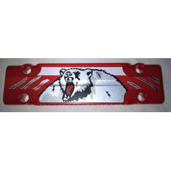 Technic, Panel Plate 3 x 11 x 1 with White Stripe, Roaring Bear and Scratches Pattern (Sticker) - Set 42029 Technic, Panel Plate 3 x 11 x 1 with White Stripe, Roaring Bear and Scratches Pattern (Sticker) - Set 42029