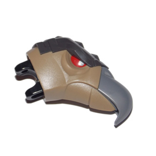 Деталь LEGO 15374c01pb01 Large Figure Head Modified Chima Vulture with Red Eyes Pattern