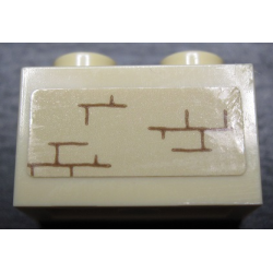 Brick 1 x 2 with Bricks Pattern Model Right Side (Sticker) - Set 71043
