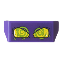 Vehicle, Spoiler with Bar Handle with Yellow Headlights and Lime Spirals Pattern (Sticker) - Set 76159 Vehicle, Spoiler with Bar Handle with Yellow Headlights and Lime Spirals Pattern (Sticker) - Set 76159