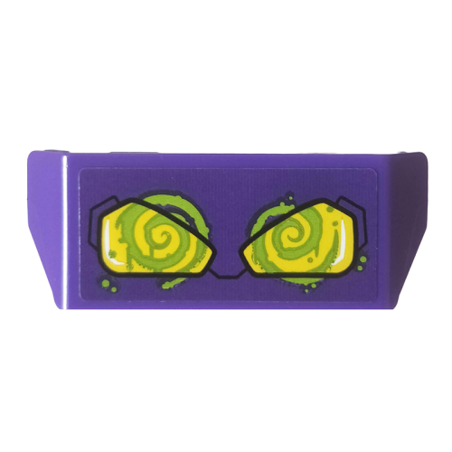 Деталь LEGO 98834pb20 Vehicle, Spoiler with Bar Handle with Yellow Headlights and Lime Spirals Pattern (Sticker) - Set 76159