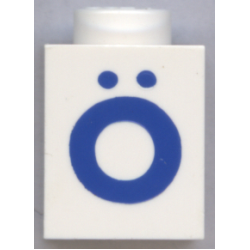 Brick 1 x 1 with Blue Capital Letter O with Diaeresis (Ö) Pattern (Bold Font) Brick 1 x 1 with Blue Capital Letter O with Diaeresis (Ö) Pattern (Bold Font)