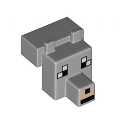 Creature Head Pixelated with Snout with Black and White Eyes Large, Light Nougat Muzzle Pattern (Minecraft Tamed Wolf) Creature Head Pixelated with Snout with Black and White Eyes Large, Light Nougat Muzzle Pattern (Minecraft Tamed Wolf)