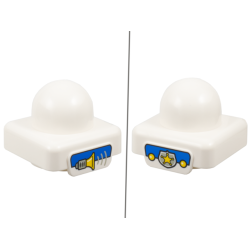 Primo Plate 1 x 1 with Plates with Siren and Police Badge on Opposite Sides Pattern