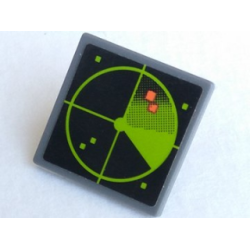 Road Sign 2 x 2 Square with Open O Clip with Lime Radar on Computer Screen Pattern (Sticker) - Set 75902