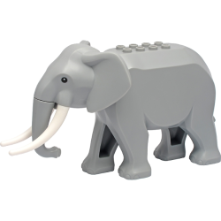Elephant, Fixed Legs with Long White Tusks