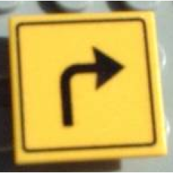 Road Sign 2 x 2 Square with Clip with Arrow Right Turn Pattern