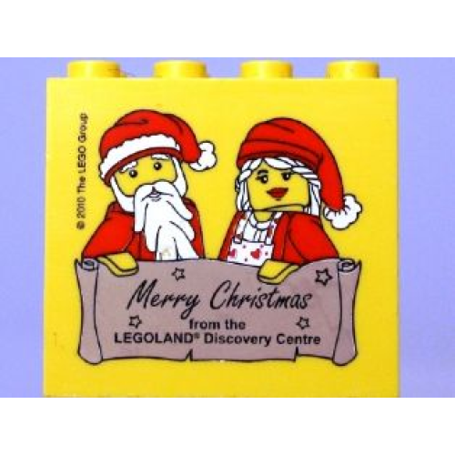 Деталь LEGO 30144pb094 Brick 2 x 4 x 3 with Merry Christmas from the Legoland Discovery Centre Pattern