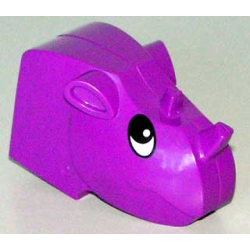 Duplo Figure Head Animal 2 x 2 Base Rhino with Black and White Eyes Pattern Duplo Figure Head Animal 2 x 2 Base Rhino with Black and White Eyes Pattern