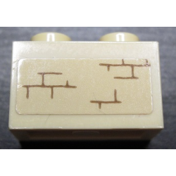 Brick 1 x 2 with Bricks Pattern Model Left Side (Sticker) - Set 71043