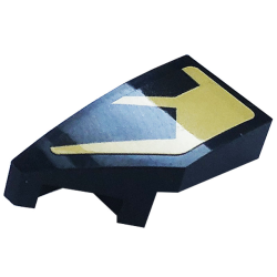 Wedge 2 x 1 x 2/3 Left with Gold Stripes Pattern (Sticker) - Set 76899