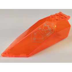 Windscreen 10 x 4 x 2 1/3 Canopy Pointed with Bar Handle with Silver Circuitry Pattern (Sticker) - Set 70351