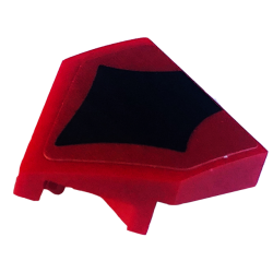 Wedge 2 x 2 x 2/3 Pointed with Black Pentagonal Vein with Red Trim Pattern (Sticker) - Set 75574