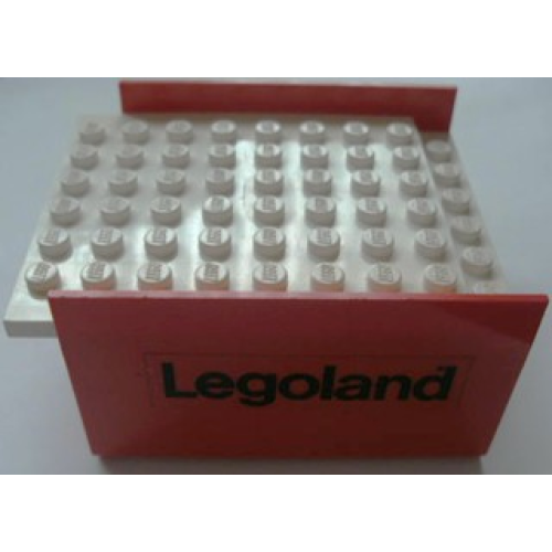 Деталь LEGO x146c02pb03 Boat, Hull Smooth Middle 8 x 6 x 3 1/3 with White Deck with 'Legoland' Pattern on Both Sides (Stickers) - Sets 310-3 / 312-3