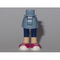 Mini Doll Hips and Skirt, Light Nougat Legs with Dark Blue Calf Length Leggings and Magenta Sneakers with White Laces and Soles Pattern - Thick Hinge Mini Doll Hips and Skirt, Light Nougat Legs with Dark Blue Calf Length Leggings and Magenta Sneakers with White Laces and Soles Pattern - Thick Hinge