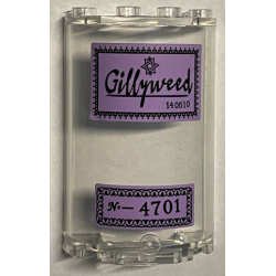 Cylinder Half 2 x 4 x 5 with 1 x 2 Cutout with Black 'Gillyweed' and 'No-4701' Pattern (Stickers) - Set 76391 Cylinder Half 2 x 4 x 5 with 1 x 2 Cutout with Black 'Gillyweed' and 'No-4701' Pattern (Stickers) - Set 76391