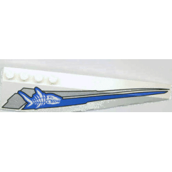 Wedge 12 x 3 Right with Shark Skeleton and Blue/Silver Stripes Pattern