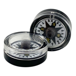 Minifigure, Utensil Compass with Fixed Trans-Clear Top and White Disc with Fleur-de-lis Pattern