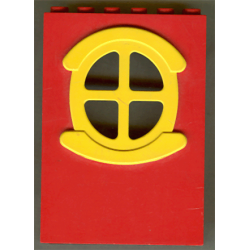 Fabuland Building Wall 2 x 6 x 7 with Round Symmetric Yellow Window