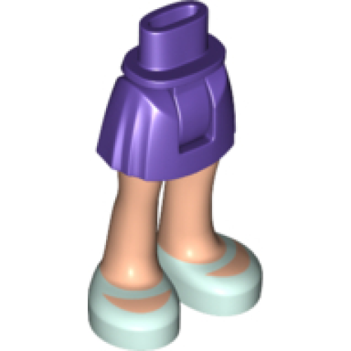 Деталь LEGO 92252c00pb018 Mini Doll Hips and Skirt, Light Nougat Legs and Light Aqua Shoes Pattern - Thick Hinge
