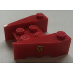 Wedge 3 1/2 x 4 with Stud Notches with Ferrari Logo Pattern on Both Sides (Stickers)