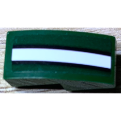 Slope, Curved 2 x 1 x 2/3 with Black Lines and White Stripe Pattern Model Left Side (Sticker) - Set 75894 Slope, Curved 2 x 1 x 2/3 with Black Lines and White Stripe Pattern Model Left Side (Sticker) - Set 75894