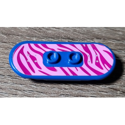 Minifigure, Utensil Skateboard Deck with Magenta and Bright Pink Tiger Stripes Pattern (Sticker) - Set 41058