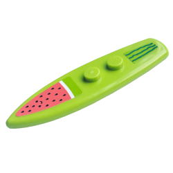 Minifigure, Utensil Surfboard Standard with Watermelon, Eyes and Smile Pattern (Stickers) - Set 41754