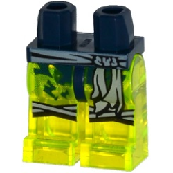 Hips and Trans-Neon Green Legs with Light Bluish Gray Sash and Knee Straps Pattern