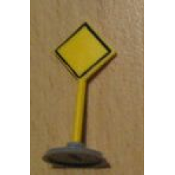 Road Sign with Post, Diamond with Black Border Major Road Pattern, Type 1 Base Road Sign with Post, Diamond with Black Border Major Road Pattern, Type 1 Base