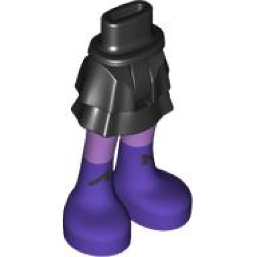 Деталь LEGO 1826ec00pb001 Mini Doll Hips and Skirt Layered with Molded Medium Lavender Legs and Printed Dark Purple Boots Pattern - Thin Hinge