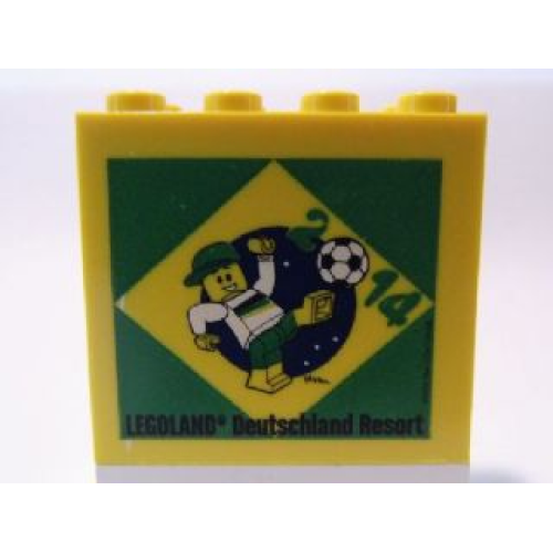 Деталь LEGO 30144pb153 Brick 2 x 4 x 3 with Legoland Deutschland Resort 2014 World Cup Brazil Pattern