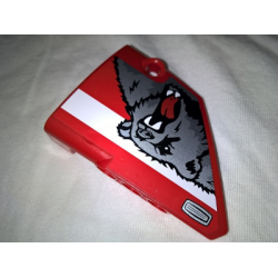 Technic, Panel Fairing #13 Large Short Smooth, Side A with White Stripe, Roaring Bear and Door Handle Pattern (Sticker) - Set 42029 Technic, Panel Fairing #13 Large Short Smooth, Side A with White Stripe, Roaring Bear and Door Handle Pattern (Sticker) - Set 42029