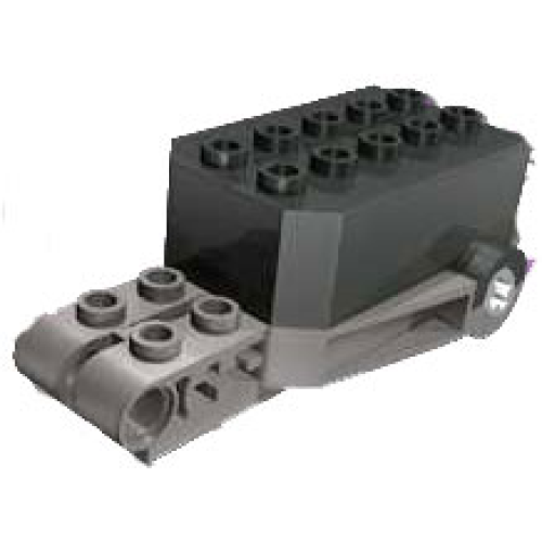 Деталь LEGO 32283c03 Pullback Motor 9 x 4 x 2 1/3 with Dark Gray Base and Studs on Liftarms