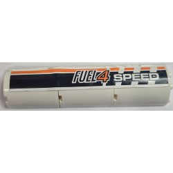 Stickered Assembly 4 x 2 x 12 with 'Fuel 4 Speed' Pattern Model Left Side (Sticker) - Set 8147 - 3 Cylinder Half 2 x 4 x 4