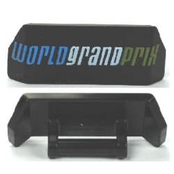 Vehicle, Spoiler with Bar Handle with 'WORLD GRAND PRIX' Pattern (Undetermined Type) - Black Vehicle, Spoiler with Bar Handle with 'WORLD GRAND PRIX' Pattern (Undetermined Type) - Black