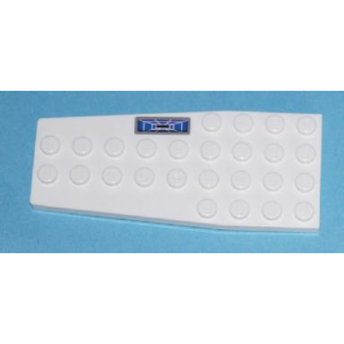 Деталь LEGO 2413pb001R Wedge, Plate 4 x 9 without Stud Notches with Blue Target Screen Pattern Model Right Side (Sticker) - Set 7676