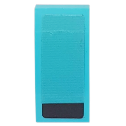 Slope, Curved 2 x 1 x 2/3 with Black Stripe on Medium Azure Background Pattern Model Left Side (Sticker) - Set 76898 Slope, Curved 2 x 1 x 2/3 with Black Stripe on Medium Azure Background Pattern Model Left Side (Sticker) - Set 76898