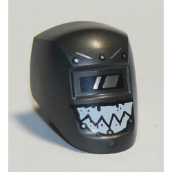 Minifigure, Visor Welding with Black and White Viewing Lens and White Teeth Pattern