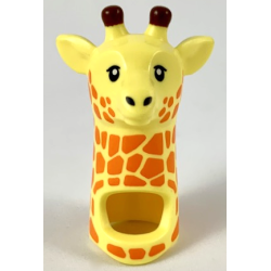 Minifigure, Headgear Head Cover, Costume Giraffe Head and Neck with Orange Spots Pattern Minifigure, Headgear Head Cover, Costume Giraffe Head and Neck with Orange Spots Pattern
