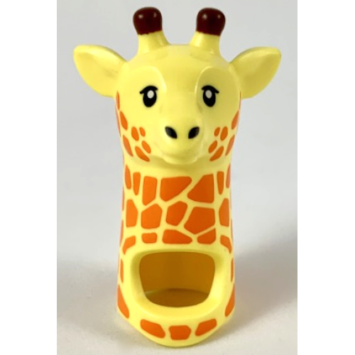 Деталь LEGO 45758pb01 Minifigure, Headgear Head Cover, Costume Giraffe Head and Neck with Orange Spots Pattern