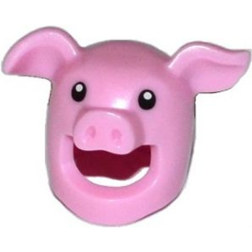 Деталь LEGO 17351pb01 Minifigure, Headgear Head Cover, Costume Pig with Black Eyes Pattern