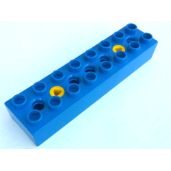 Duplo, Toolo Brick 2 x 8 with 2 Yellow Screws at Positions 2 and 6